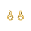Oorringen met hanger rond goud