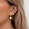 Gouden earparty met parelmoer oorbellen