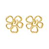 Organic flower oorbellen goudkleurig