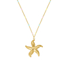 Zeester ketting met pastel bolletjes goudkleurig