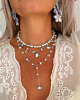 Zilveren necklaceparty parels