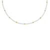 Witte kralen ketting goudkleurig