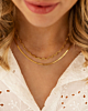 Gouden dubbele ketting met wave en chain