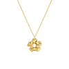 Ketting flower & pearl goudkleurig