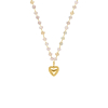Kralen ketting vintage hartje goudkleurig