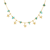 Ketting met zeesterren turquoise goudkleurig