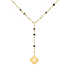 Kralenketting met bloem bedeltje goudkleurig