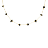 Ketting zwarte steentjes goudkleurig