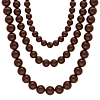 Kralenketting triple bruin goudkleurig