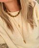 Organic kralen ketting beige