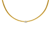 Snake ketting met steentje goudkleurig