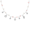 Bedelketting roze steentjes & zee bedels