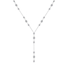 Y ketting met steentjes zilverkleurig