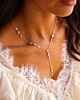 Y ketting met steentjes zilver