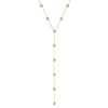 Y ketting met ronde steentjes goudkleurig