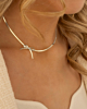 Strikjes ketting zilver
