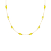 Ketting gele kraaltjes goudkleurig