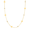 Lange ketting hartjes & steentjes goudkleurig