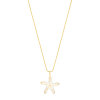 Lange ketting met witte zeester goud