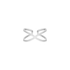 Cross over ring zilver