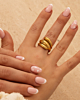 Gouden chunky triple ring om vingers