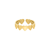 gouden verstelbare ring met hartjes