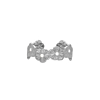 Ring zilver met bloemen wit