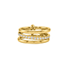 Driedubbele ring met steentjes goudkleurig