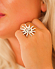 Zilveren zon ring