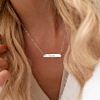 Zilveren ketting met graveerbare bar