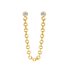 Double hoop sparkle oorbel goudkleurig