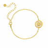 Armband 4 initials parelmoer kleur goud