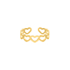 Lovely hearts ring goldplated