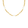 Chain and pearl necklace goudkleurig