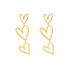 Triple open heart earrings goldplated