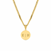 Graveerbare mannen ketting met munt goud 