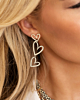 Zilveren triple open heart earrings