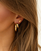 Gouden earparty met hoops