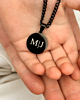 zwarte heren ketting met initialen