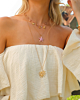 gouden necklace layer met roze steentjes