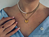 Initial ketting chain & pearl kleur goud