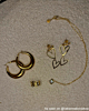 Triple open heart earrings goldplated