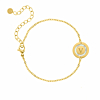 Initial armband parelmoer kleur goud