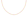 Gouden ketting met roze bolletjes