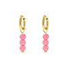 Earrings hot pink goldplated