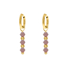 Oorbellen lila beads goldplated