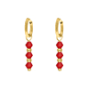 Oorbellen red beads goldplated
