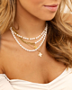 Initial ketting chain & pearl kleur goud