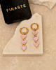 Oorbellen pink love goudkleurig