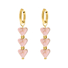Oorbellen pink love goudkleurig